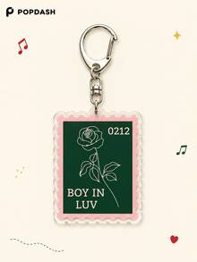 1/6Pcs Korean Music Song Commemorative Stamp Style Acrylic Keychain, Vintage Album Theme Bag Charm, Backpack Key Ring Decoration, Fan Collection Gift - Multicolor - View 6