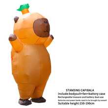 Cartoon Capybara Costume Inflatable For Adult Fancy Halloween Cosplay Party Dress Performance Inflated Garment Air Blow Suit - Multicolor - View 10