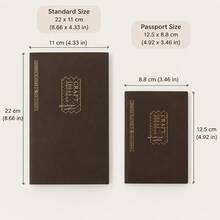1本釋紙貼紙收納書，復古金箔深棕色封面TN手帳補充相簿，適用和紙膠帶收藏、日記剪貼簿DIY手工藝 - 棕色離型紙 - 查看 2