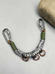 Paracord Extension Lanyard, Multifunctional Backpack Pendant, Hand-Woven Paracord Outdoor Backpack DIY Modification Accessory, Double D-Ring Buckle - Multicolor - View 7
