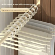1/10pcs Stainless Steel Z-Shaped Pants Hanger, Multi-Purpose, Space-Saving, Multi-Functional, Suitable For Closet Organization, Pants, Jeans, Scarves, Wardrobe, Bedroom Storage, Keep Your Closet Neater, Autumn Closet Decor, Clothing Storage Rack - Multicolor - View 4