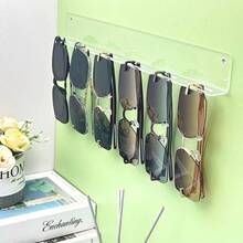 1pc Transparent Acrylic Wall-Mounted Eyewear Rack, Large Capacity Detachable Glasses Storage Organizer, Dust-Proof Space-Saving Display Stand, Suitable For Fashion Glasses And Prescription Eyewear, Bedroom, Vanity, Eyewear Store, Unisex - Multicolor - View 9