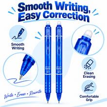 13pcs/Set 2 Packs Retractable Erasable Gel Pen Set With 10 Refills & 1 Eraser, 6 Color Options, Smooth Writing Refillable Pens For Students, School, Office, Note Taking, Homework, Journaling & Everyday Writing - Multicolor - View 5