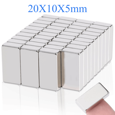20~40pcs Neodymium Bar Magnets, 20X10X5mm, 20X10X3mm, 10*10*5mm, 10*10*3mm, N35 Rare Earth Neodymium Magnets, Suitable For Office, Fridge, Kitchen