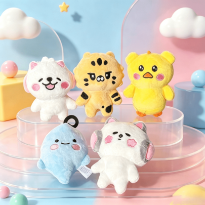 line friends LESSERA-FIM'S K-POP 10cm Cute Idol Plush Keychain CHAEWON YUNJIN EUNCHAE, Soft Stuffed Doll Bag Charm, Backpack Decoration, Suitable For Teenagers And Friends As Holiday Birthday Gift