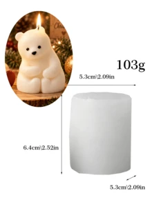 Christmas Reindeer & Polar Bear Silicone Molds, 3D Flower Decorated Fawn And Sitting White Bear Figurine Molds, Flexible Craft Molds For Candle Making, Resin Art, Christmas Table Decor DIY Project - Christmas Mold - View 8
