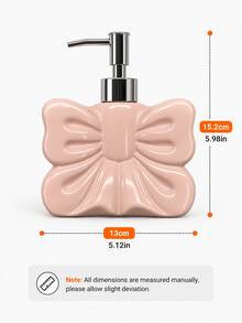 1pc Bowknot Soap Dispenser, Cute Sweet Style Refillable Lotion Pump Bottle, Ribbon Shaped Hand Soap Dispenser, Bathroom Sink Countertop Decor, Suitable For Sink, Kitchen, Apartment, Dorm - Multicolor - View 14