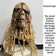 1pc Halloween Burlap Scarecrow Mask Haunted House Escape Room Mystery Bar Party Costume Latex Head Cover - Multicolor - View 11