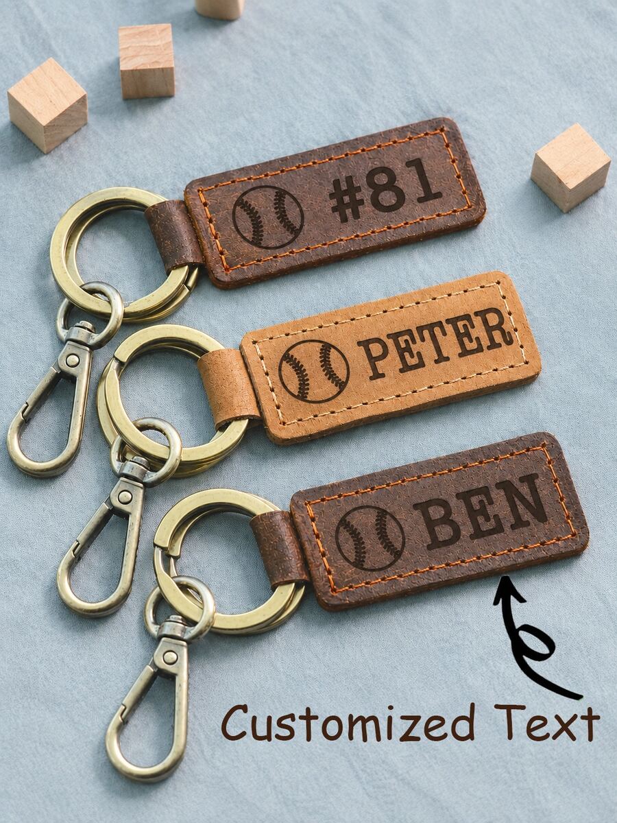 Baseball Keychain, Baseball Team Gift, Baseball Premium Night Gift, Football Keychain, Football Team Gift, Customized Ball Theme Icon Keychain - Multicolor - View 1