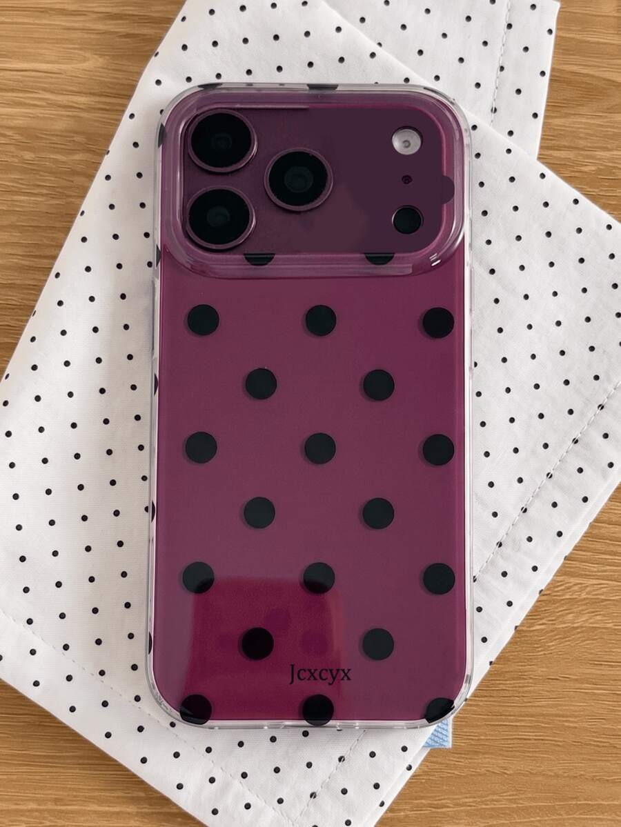 Cute Polka Dot Pure Color Phone Case Compatible With IPhone 18 Pro Max 18 Pro 17 Pro Max 17 Pro 17 16 Pro Max 16 Pro 16 15 Pro Max 15 Pro 15 14 Pro Max 14 Pro 14 13 Pro Max 13 Pro 13 12 Pro Max 12 Pro 12 11 Simple Protection Soft Cover Cases - Cherry Red - View 1