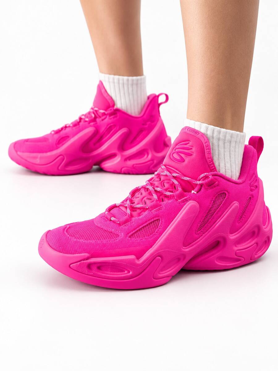 Under Armour Unisex Basketball Shoes Breathable Mesh Strong Support Cushioning Indoor/Outdoor Court Sneakers - Hot Pink - View 1