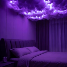 BINDLAN RGB Cloud Light, 3D Thunderstorm Cloud Light Strip With Music Sync Color Changing Effect, DIY Cloud Ceiling Decoration, Dreamy Atmosphere Lighting, Suitable For Bedroom, Game Room, Party, Christmas And Holiday Decor - Thundercloud Lamp - View 6