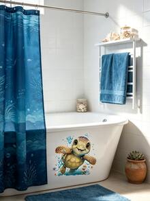 1pc Charming Turtle Toilet Seat Sticker - Waterproof Bathroom Decal, Suitable For Toilet Seat, Wall And Door, Beautiful Home Decor - Multicolor - View 9