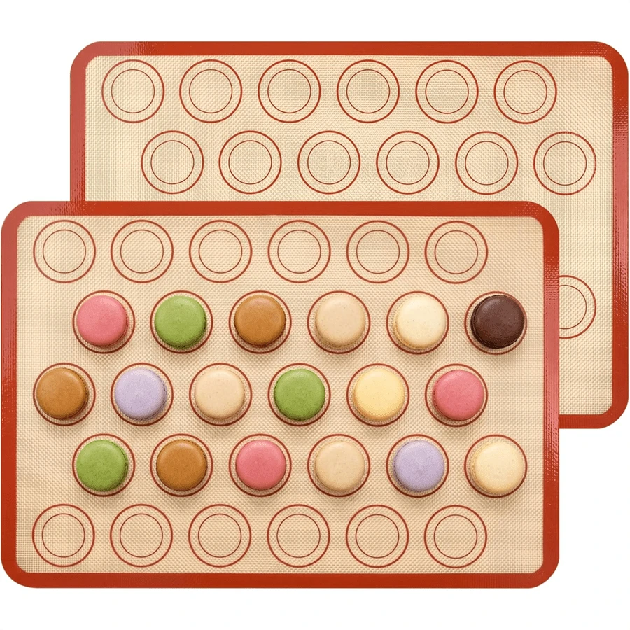 2pcs Macaron Silicone Baking Mat, Non-Stick Baking Mat, 30-Circle Macaron Baking Mat, Heat-Resistant Oven Liner, Suitable For Cookies, Pastries, Bread, Pizza