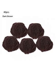 100pcs Durable Nylon Hair Nets, Suitable For Updos And Various Hairstyles, Available In Black, Gold, Brown, 5mm Mesh Size, Suitable For Wigs, Can Be Used For Styling, Halloween Applicable (30cm/50cm Randomly Shipped) - Brown - View 8