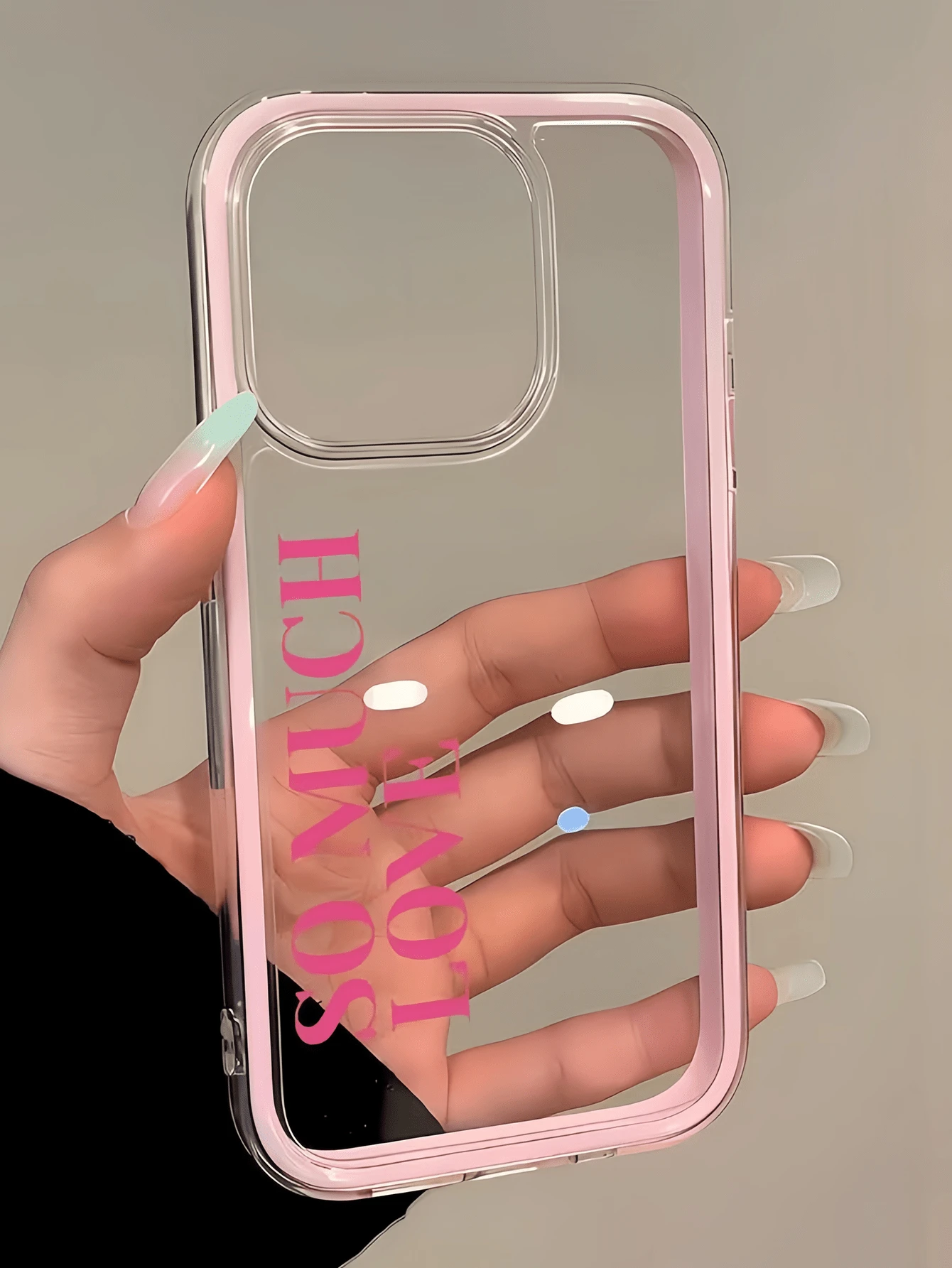 1件裝 粉色極簡玫瑰紅英文字母 2合1 全包覆 TPU 防震手機殼,相容 Apple 18 17 16 15 14 13 12 11 Pro Max Air 及系列 - 彩色 - 查看 1