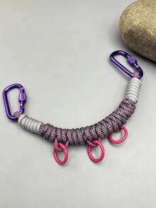 Paracord Extension Lanyard, Multifunctional Backpack Pendant, Hand-Woven Paracord Outdoor Backpack DIY Modification Accessory, Double D-Ring Buckle - Multicolor - View 4