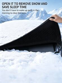 Thickened Magnetic Car Snow/Sun Shade Cover (Semi-Cover Style) For Windshield And Roof; Provides Protection Against Snow And Frost; Suitable For Most Vehicles. - A - View 3