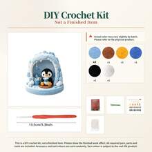 1pc Penguin/Moon House/Christmas Teapot House Crochet Kit (Materials Only, Simple Hand Crochet Required). DIY Kit Suitable For Beginners, Includes Step-By-Step Guide And English Instructions. Ideal Creative Gift For Birthdays And Holidays, Decoration - DIY Crochet Kit - View 12
