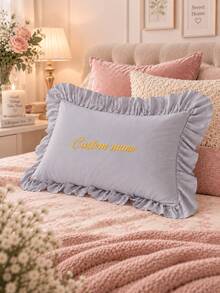 Personalized Pillowcase, Embroidered Couple Pillowcase, Couple Gift, Newlywed Gift, Wedding Keepsake - Multicolor - View 5
