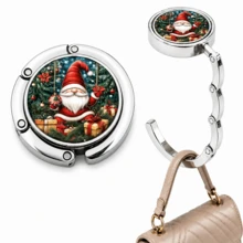 Multi-Purpose Foldable Handbag Hanger For Table, Portable Purse Hook With Christmas And Zodiac Sign Designs, Durable Metal Bag Holder For Desk, Restaurant, Cafe And Travel, Perfect Christmas Gift For Women, Great Stocking Stuffer For Her - Multicolor - View 12