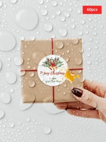 1/60/120/180/240pcs Round Customized Pattern Stickers, Customizable Pattern Text Waterproof PVC Round Stickers, Can Design Santa Claus, Snowflake And Other Christmas Element Patterns, Suitable For Christmas Gift Box Decoration, Storage Labeling, Handmade Decoration, Sealed Jar Marking, Perfect For Giving To Her, Him, Friends, Family, Couples, Christmas Lovers, Applicable For Christmas Party, Costume Party, Christmas Eve Theme Gathering - Multicolor - View 11