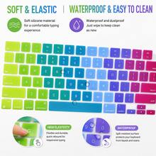 1pc Multi-Color American Layout English Keyboard Skin Compatible With MacBook Air 13.6"/15.3" (M5 M4 M3 M2 M1) 2021-2026 & Pro 14"/16" (M5 M4 M3 M2 M1) 2021-2026, Neo 13" A18 Pro A3404 (512G) With Touch ID, Silicone Keyboard Protector - ANSI Layout (US Version) - View 8