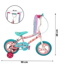 THE BABY SHOP Bicicleta Infantil Rodada 12 con Ruedas de Entrenamiento y Asiento Ajustable Unibike para Niños 4-6 Años - Rosa - Ver 4