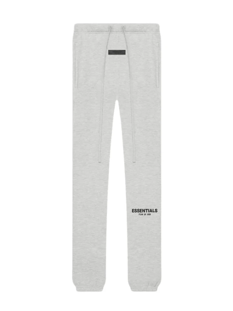 بنطال جوجر من الصوف الناعم بلون الشوفان الفاتح من Fear Of God ESSENTIALS SS22، بقصة فضفاضة مع رباط خصر وأساور مطاطية، بنطال ستريت وير للخروجات اليومية - لون الشوفان الفاتح - مشاهدة 1