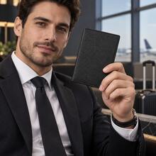 HOVI'S Travel Passport Holder - Multiple Card Slots & Document Pocket, Secure Passport Storage, Lightweight Durable Fabric, Easy To Carry - Black - View 6