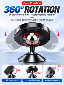 2PCS Metal Magnetic Car Phone Holder, Strong Magnetic 360° Rotating Dashboard Phone Mount, Firmly Attached Not Easy To Fall Off, Universal For All Phone Models, Multiple Colors, Office, School, Daily Commute, Road Trip, Car Accessories - Multicolor - View 5