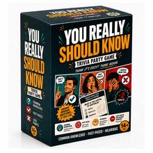 YOU REALLY SHOULD KNOW Trivia Card Game With 110 Cards And More Than 400 Common Knowledge Questions Funny Quiz Party Game Fast Paced Tabletop Challenge For Family Game Night Friends Parties Travel Gatherings Brain Teaser Gift For Trivia Lovers - Black - View 7