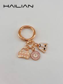 HAILIAN 1pc Alloy Material Watch Bag Clothing Women's Bag Pendant Car Keychain Key Chain Best Friend Couple Gift Small Present Suitable For Women's Keychain Bag Matching - Pink - View 6