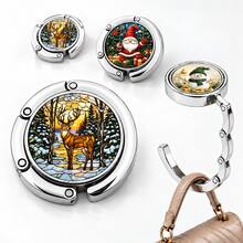 Multi-Purpose Foldable Handbag Hanger For Table, Portable Purse Hook With Christmas And Zodiac Sign Designs, Durable Metal Bag Holder For Desk, Restaurant, Cafe And Travel, Perfect Christmas Gift For Women, Great Stocking Stuffer For Her - Multicolor - View 3