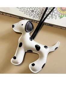 1pc Cute Spotted Dog Pendant, Suitable For Backpack, Shoulder Bag And Various Bag Accessories, Ideal Gift For Women - Multicolor - View 2