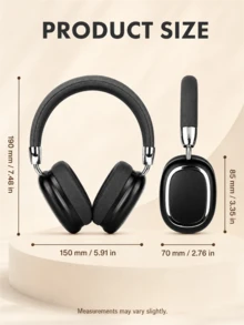 B35s Over-Ear Bluetooth 5.3 Headphones, Foldable & Rotating Design, Telescopic Metal Texture, Stereo Sound & Volume Control, Long Standby, AUX/Wireless Dual Modes, Type-C Charging, Compatible With Smartphones, Tablets & PCs - View 10
