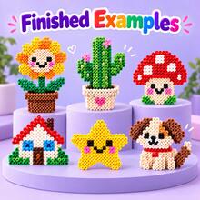DIY Colorful Perler Beads Set, 24/48/72/96/120 Colors, Includes Pegboard, Bead Pen, Tweezers And Accessories Complete Handmade Kit, Pixel Art Creation DIY Project And Gift Supplies - Multicolor - View 3