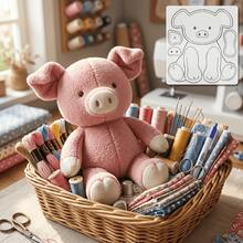 1pc Pig Craft Template, DIY Stuffed Animal PET Sewing Template, Reusable Transparent Sewing Template For Handicrafts, Easy Pet Pig Making Kit - 1 Unit - View 6