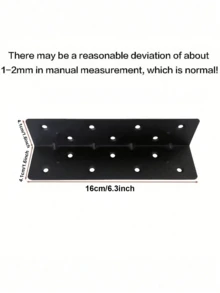 30/60pcs Thickened 90 Degree Right Angle Brackets, Black Bed Fixing Angle Steel, Universal RV And Kitchen Furniture Connector, Large Metal Hardware Accessories - A - View 6
