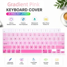 1pc Multi-Color American Layout English Keyboard Skin Compatible With MacBook Air 13.6"/15.3" (M5 M4 M3 M2 M1) 2021-2026 & Pro 14"/16" (M5 M4 M3 M2 M1) 2021-2026, Neo 13" A18 Pro A3404 (512G) With Touch ID, Silicone Keyboard Protector - ANSI Layout (US Version) - View 11