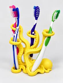 New 3D Printed Octopus Storage Rack, Creative Octopus Toothbrush Holder & Pen Holder, Multi-Slot Tentacle Storage Rack, Suitable For Toothbrushes, Pens And Makeup Brushes, Fits Bathroom Countertop, Desk And Writing Table - Multicolor - View 12