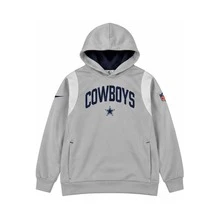 Sweatshirt Berkerudung dengan Tali Serut dan Cetakan Logo Nike NFL Cowboys, Abu-abu Muda, Ukuran Dewasa - Grey - View 1