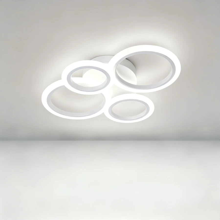 1PC Modern Minimalist Black LED Ultra-Thin Ceiling Light, 4000K Neutral White Light Lighting Fixture, 220-240V Luxury Creative Design Multi-Ring Combination Shape, Suitable For Bedroom, Kitchen, Living Room, Office, Hallway, Study - one-size - View 1