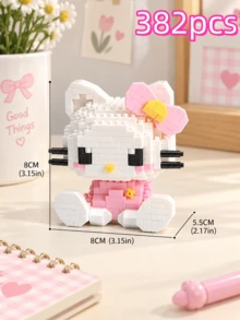 3 Styles Sanrio Building Block Set, My Melody, Hello Kitty, Kuromi Building Blocks, Assembly Building Block Toys, Suitable For Teenagers, DIY Assembly Educational Toys, Desktop Decor, Office, Home Decor, Collection Display Decor, Creative Gift For Girls, Students, Birthday Holiday Gift Choice, Back To School, Halloween, Christmas - Multicolor - View 10