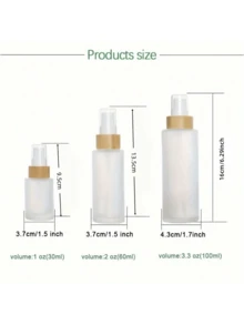 1件磨砂玻璃噴霧瓶附磨砂竹製圓蓋 - 透明，1.01 Fl Oz / 2.03 Fl Oz / 3.38 Fl Oz 玻璃瓶與噴頭，香水瓶，旅行分裝瓶 - 無色 - 查看 7