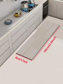 SANJIANGDI 1pc Light Brown Kitchen Mat With White Line Pattern, 3.5mm Soft Rubber Material, Absorbent And Easy To Clean. Suitable For Hallway, Bathroom, Living Room, Outdoor Door Mat And Toilet. All Year Round Use, Suitable For Various Holidays. - Multicolor - View 18