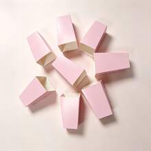 30/60pcs Popcorn Folding Boxes, Cinema Square Popcorn Paper Buckets, Popcorn Food Packaging Boxes - Pink - View 1