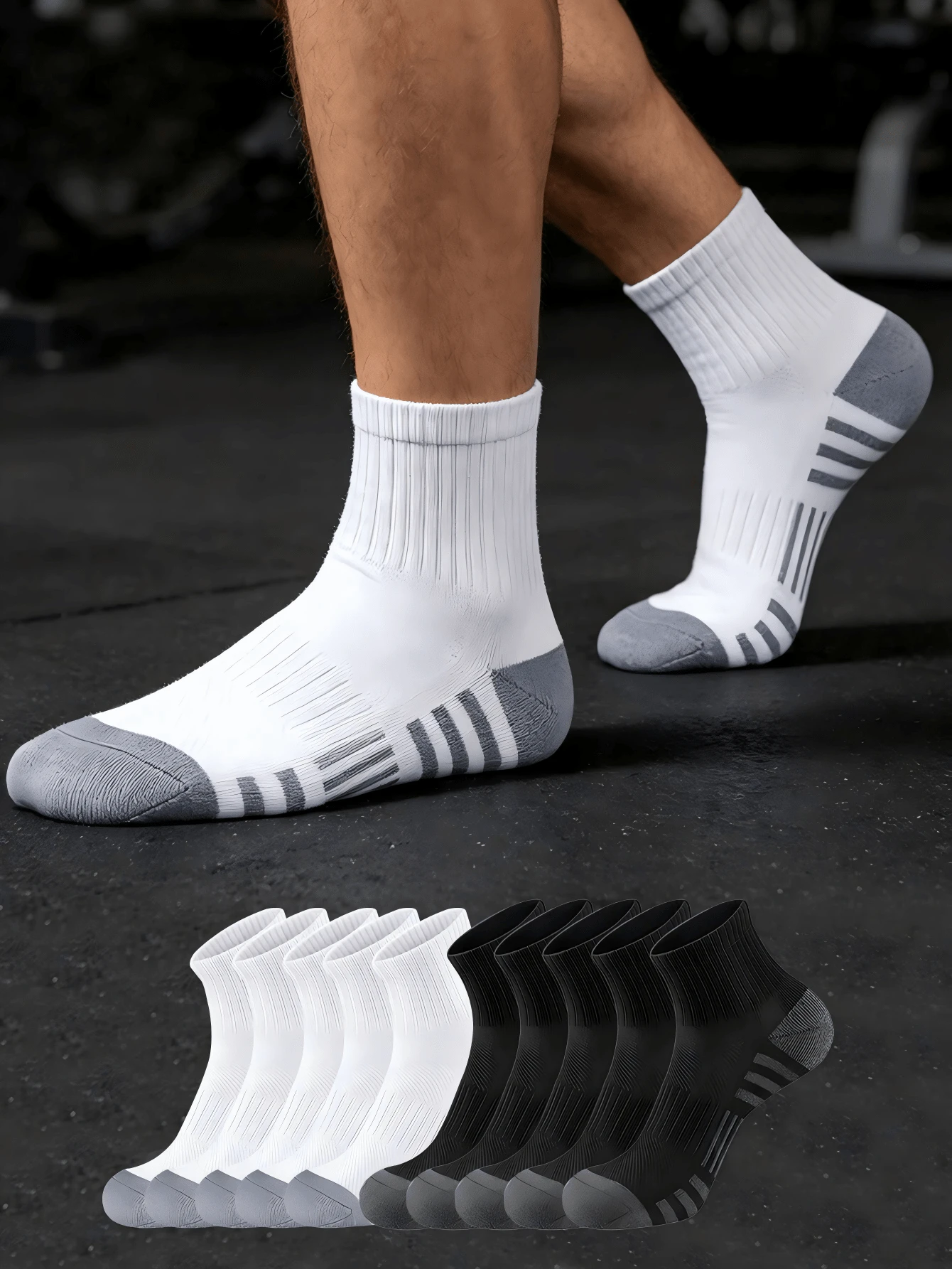 3/5/10/20/30 Pairs Men's Ankle Socks Spring Summer Autumn Black White Outdoor Sports Short Socks - Multicolor - View 1