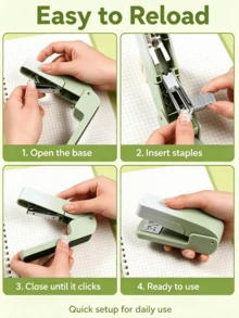 1pc Gradient Color Rotating Stapler, Portable Mini Stapler, Can Staple Up To 20 Sheets Of Paper At Once, Cute Gradient Color Office And School Binding Supplies, Suitable For 24/6 And 26/6 Staples, Back To School Season Essential - Rotating Gradient Stapler - View 4