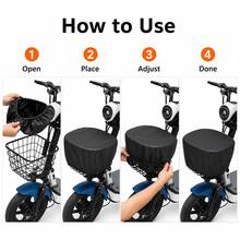 1pc Black Extra Large Electric Scooter Front Basket Rain Cover, Universal Waterproof Bag For Electric Bike, Motorcycle, Bicycle, Battery-Powered Scooter Basket - Bicycle Basket Rain Cover - View 5